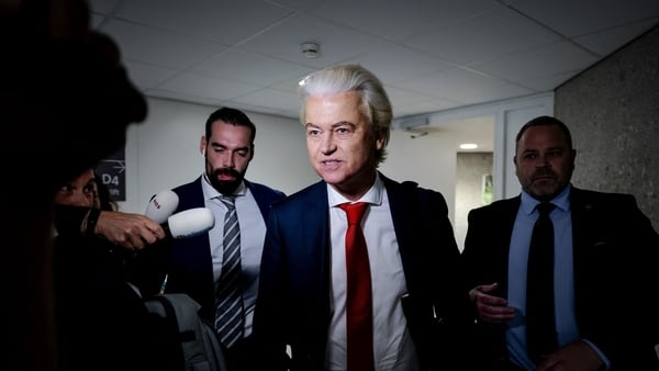 Geert Wilders - (Photo by Robin van Lonkhuijsen / ANP / AFP) / Netherlands OUT