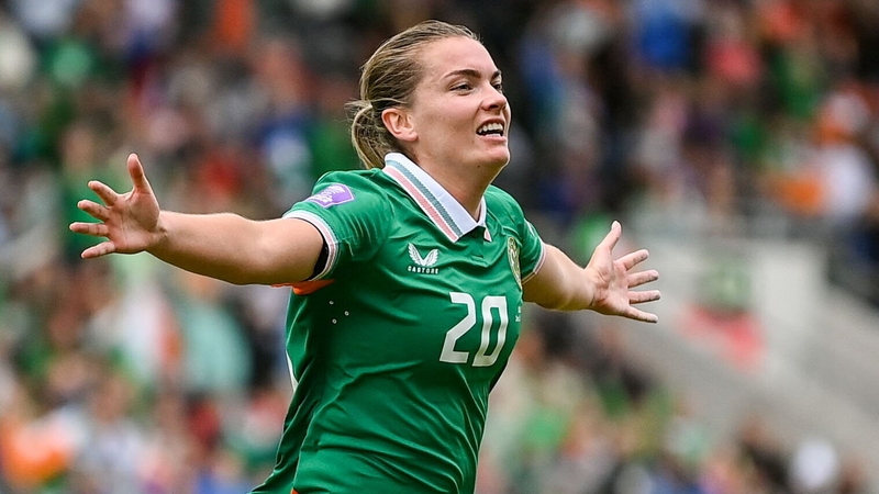 Saoirse Noonan celebrates her goal in Cork