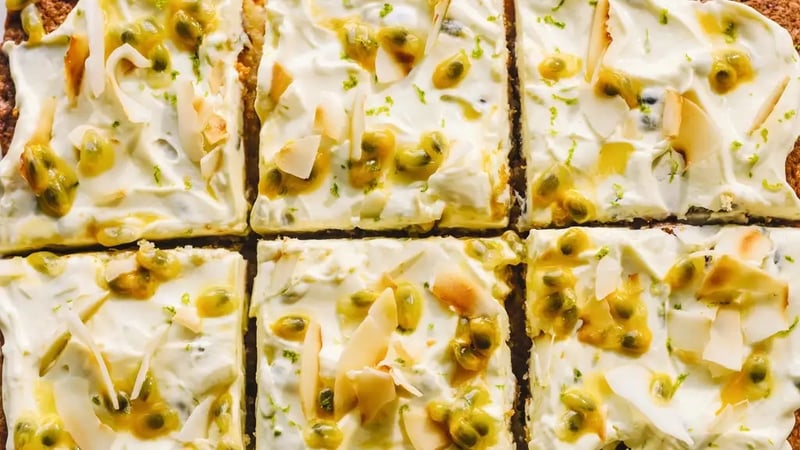 Coconut and Passion Fruit Traybake (Haarala Hamilton/PA)