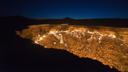 'The Gateway to Hell' is a natural gas field in Derweze, Turkmenistan, that collapsed into an underground cavern in 1971