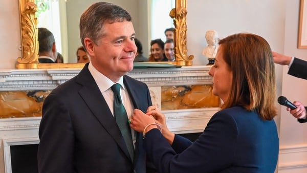 Paschal Donohoe was given the award in recognition of his time as President of the Eurogroup