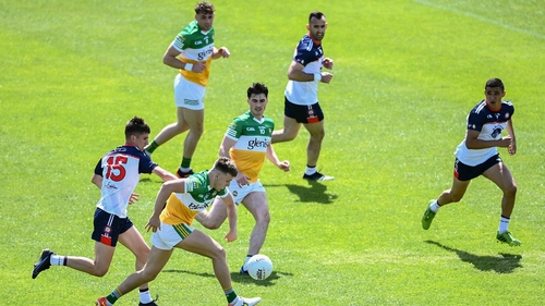 A view of the action from the Offaly-New York Tailteann Cup encounter in 2022