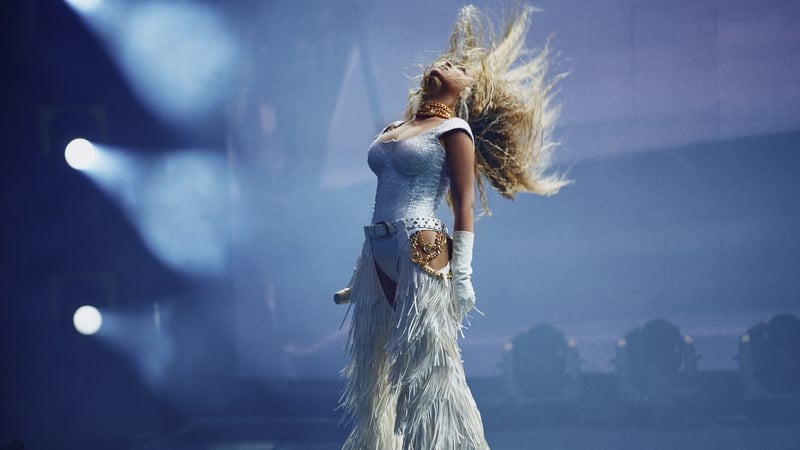 Beyoncé on stage at Tottenham Hotspur Stadium