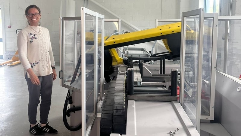 Future Cast Women in Construction Lead Mary Whitney alongside the training equipment at the METAC