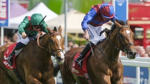 Ryan Moore riding Jan Brueghel (R) just got the better of the French-trained Calandagan