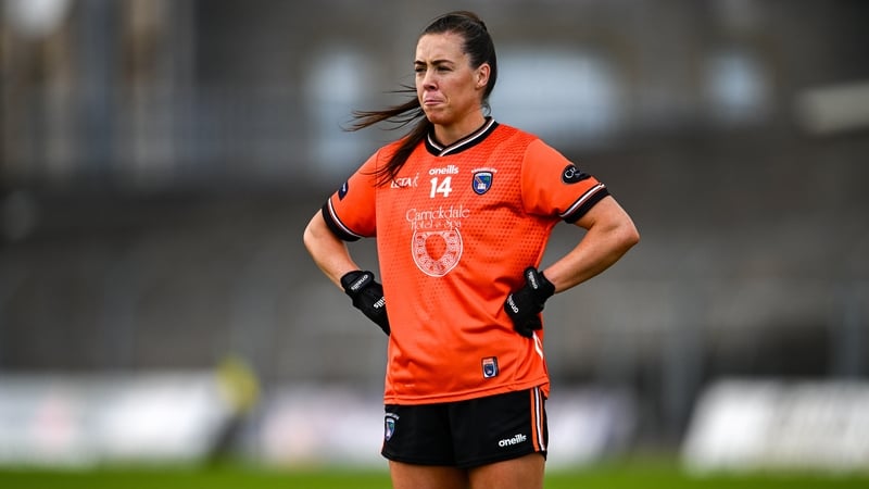 Armagh's Niamh Henderson reacts after her team's draw with Meath