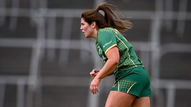 Natalie Davitt reacts after scoring Meath's third goal