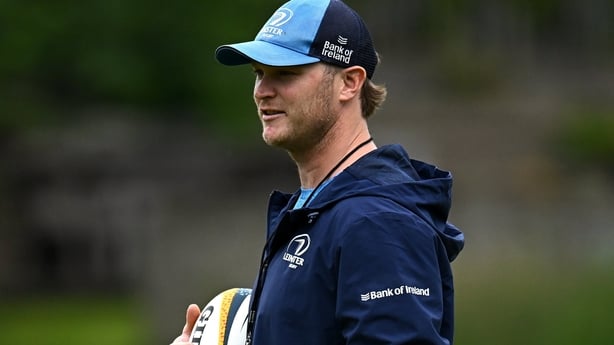 9 June 2025; Assistant coach Tyler Bleyendaal during a Leinster Rugby squad training session at UCD in Dublin. Photo by Piaras Ó Mídheach/Sportsfile
