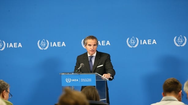VIENNA, AUSTRIA - JUNE 9: Director General of the International Atomic Energy Agency (IAEA), Rafael Mariano Grossi, answers reporters' questions following the IAEA Board of Governors meeting held in Vienna, Austria, on June 9, 2025. Grossi condemned Iran's unauthorized acquisition of confidential IA