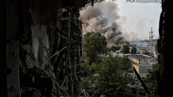 KYIV, UKRAINE - JUNE 10: A building damaged after a Russian missile and drone attack on June 10, 2025 in Kyiv, Ukraine. On the night of June 10, the Russian army attacked Kyiv with ballistic missiles and drones. Damage was recorded in seven districts of t