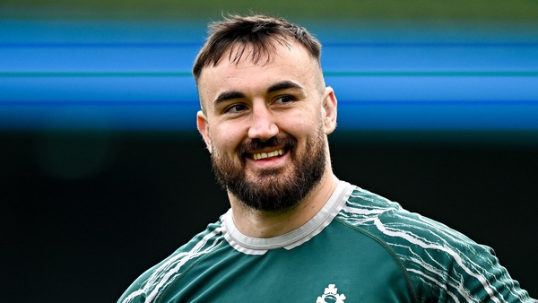 7 March 2025; Rónan Kelleher during an Ireland Rugby captain's run at the Aviva Stadium in Dublin. Photo by Seb Daly/Sportsfile