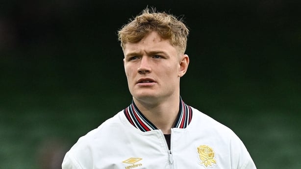 1 February 2025; Fin Smith of England before the Guinness Six Nations Rugby Championship match between Ireland and England at Aviva Stadium in Dublin. Photo by Brendan Moran/Sportsfile