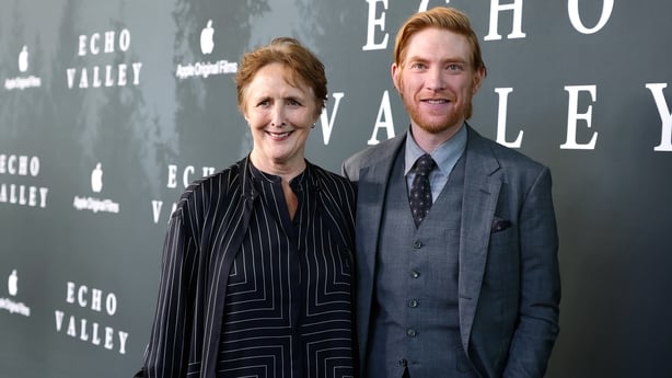 LONDON, ENGLAND - JUNE 10: Fiona Shaw and Domhnall Gleeson attend the "Echo Valley" European Premiere at the BFI Southbank on June 10, 2025 in London, England. (Photo by Andreas Rentz/Getty Images)