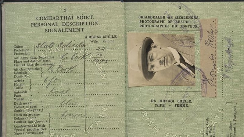 Thomas Healy was issued with a document which identifies it as a passport from Saorstát Éireann
