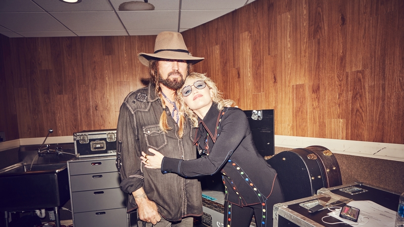 Miley Cyrus with her dad, country music star Billy Ray