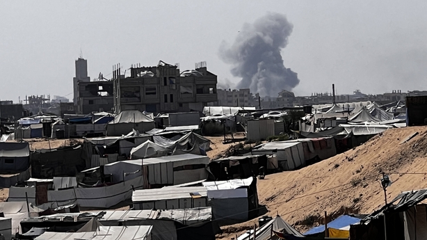 KHAN YUNIS, GAZA - JUNE 11: Smoke rises after Israeli airstrike towards al-Mawasi region of Khan Yunis, Gaza Strip on June 11, 2025. (Photo by Abed Rahim Khatib/Anadolu via Getty Images)