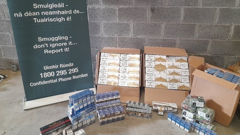 The cigarettes and tobacco were seized during searches in Co Offaly