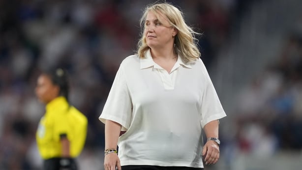 ST LOUIS, MISSOURI - JUNE 03: United States head coach Emma Hayes along the sidelines during the second half of an international friendly against Jamaica at Energizer Park on June 03, 2025 in St Louis, Missouri. (Photo by Brad Smith/ISI Photos/USSF/Getty Images)