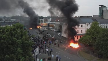 Ballymena drone footage shows disorder after overnight riots
