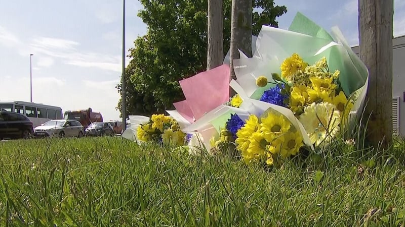 Flowers were left at the scene on Griffeen Avenue in Lucan
