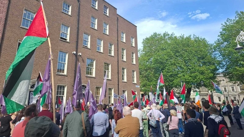 The protest was organised by the Ireland-Palestine Solidarity Campaign