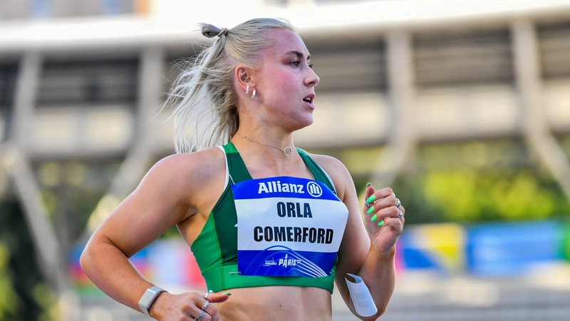 Orla Comerford ran into a slight headwind when setting a new mark in the 100m