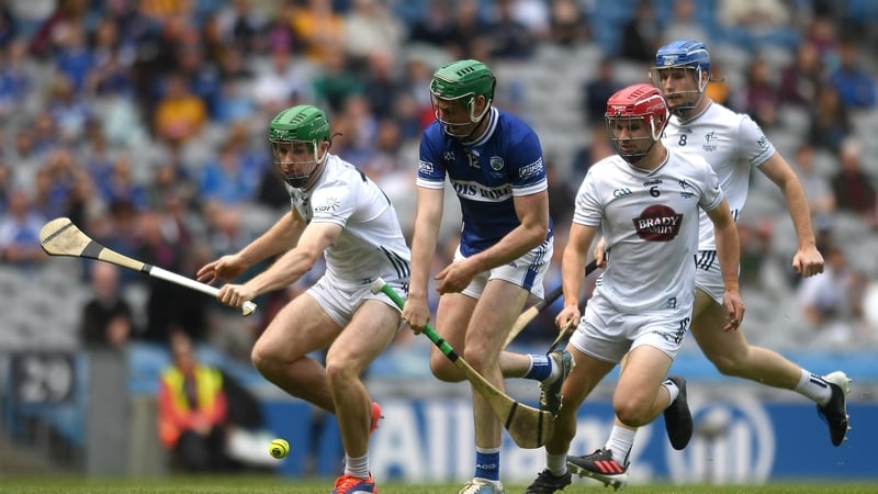 Paul Dolan (L) in action at the Joe McDonagh Cup final