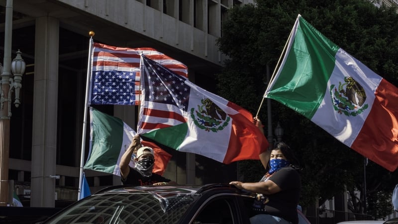 Protesters in Los Angeles have been flying the Mexican flag during demonstrations