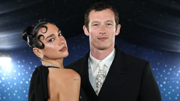 NEW YORK, NEW YORK - MAY 05: (L-R) Dua Lipa and Callum Turner attend the 2025 Met Gala Celebrating "Superfine: Tailoring Black Style" at Metropolitan Museum of Art on May 05, 2025 in New York City. (Photo by Kevin Mazur/MG25/Getty Images for The Met Museum/Vogue)