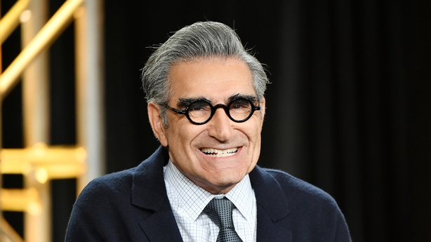 PASADENA, CALIFORNIA - JANUARY 13: Eugene Levy of "Schitt's Creek" speaks during the Pop TV segment of the 2020 Winter TCA Press Tour at The Langham Huntington, Pasadena on January 13, 2020 in Pasadena, California. (Photo by Amy Sussman/Getty Images)