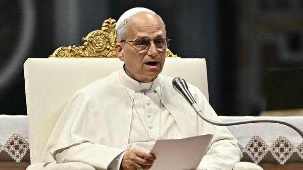 Pope Leo XIV speaks during a Jubilee audience on June 14, 2025 at St Peter's basilica in The Vatican. (Photo by Filippo MONTEFORTE / AFP)