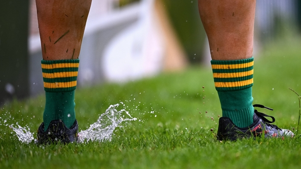 14 June 2025; A Meath substitute warms up, on the side line, during the TG4 All-Ireland Ladies Football Senior Championship Round 3 match between Kildare and Meath at Manguard Plus Kildare GAA Centre of Excellence in Newbridge, Kildare. Photo by Ray McManus/Sportsfile 
