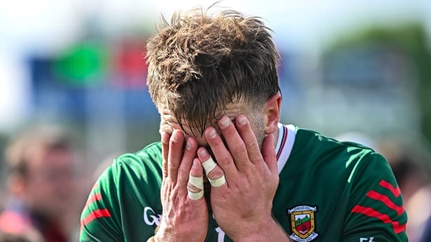 15 June 2025; Aidan O'Shea of Mayo after his side's defeat in the GAA Football All-Ireland Senior Championship Round 3 match between Donegal and Mayo at King & Moffatt Dr Hyde Park in Roscommon. Photo by Seb Daly/Sportsfile
