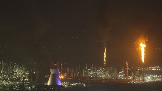 Smoke rises from the Israel city of Haifa following an attack