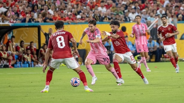 MIAMI, USA JUNE 15: Lionel Messi CR) of Inter Miami in action during the FIFA Club World Cup opening match between Al Ahly SC and Inter Miami CF at Hard Rock Stadium in Miami, United States on June 15, 2025 (Photo by Samah Zidan/Anadolu via Getty Images)