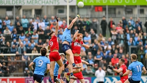 Dublin's Peadar Ó Cofaigh Byrne climbs highest against Derry in Newry