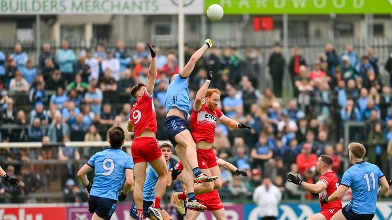 Dublin's Peadar Ó Cofaigh Byrne climbs highest against Derry in Newry