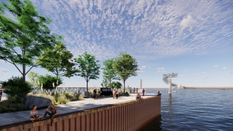 An artist's impression of Dún Laoghaire harbour after the redevelopment