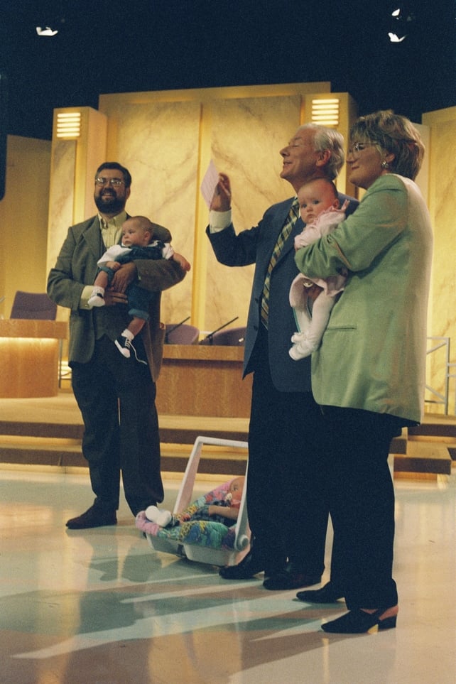 Joe Duffy and his family on The Late Late Show, 1995