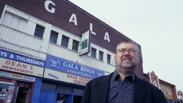 Joe Duffy outside the Gala Cinema in Ballyfermot, Dublin, 2003