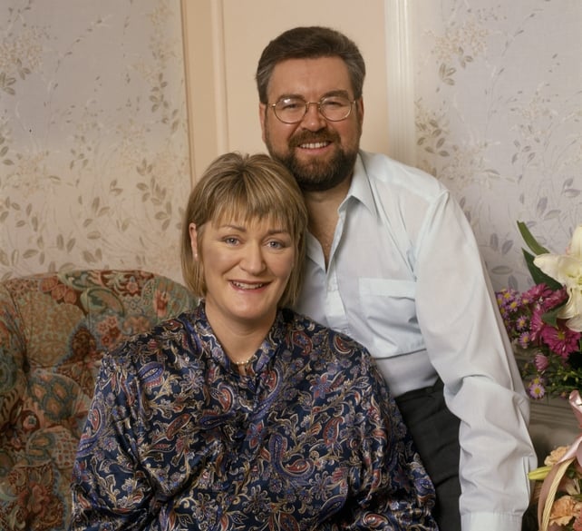 Joe Duffy and his wife June Meehan, 1995