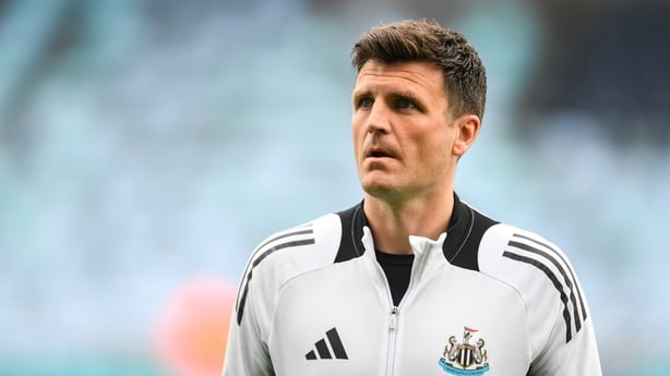 MANCHESTER, ENGLAND - APRIL 14: Newcastle United U21 Lead Coach Diarmuid O'Carroll inspects the pitch prior to the Premier League 2 match between Manchester City U21 and Newcastle United U21 at Joie Stadium on April 14, 2025 in Manchester, England. (Photo by Harriet Massey/Newcastle United via Getty