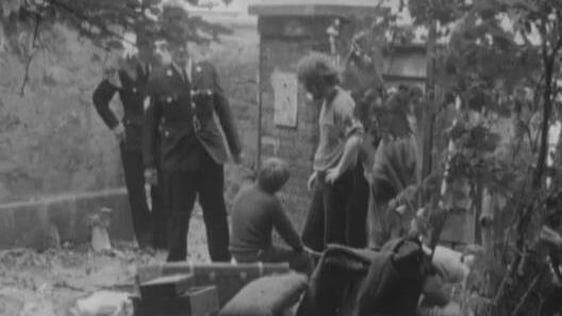 Squatters removed from the Island Communie on Merrion Road, 1970