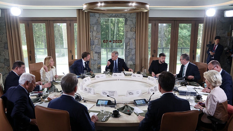 Ukrainian President Volodymyr Zelensky joined G7 leaders as well as Ursula von der Leten and NATO Secretary General Mark Rutte