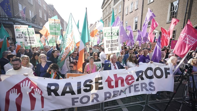 Hundreds of people gathered outside Leinster House for the rally