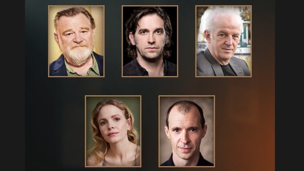 The Weir cast clockwise from top left: Brendan Gleeson, Owen McDonnell, Seán McGinley, Tom Vaughan-Lawlor, and Kate Phillips