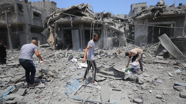 GAZA CITY, GAZA - JUNE 16: A view of destruction following Israeli attacks on a house belonging to the Sabit family in the Al-Maghazi Refugee Camp, located in central Gaza on June 16, 2025. (Photo by Hassan Jedi/Anadolu via Getty Images)