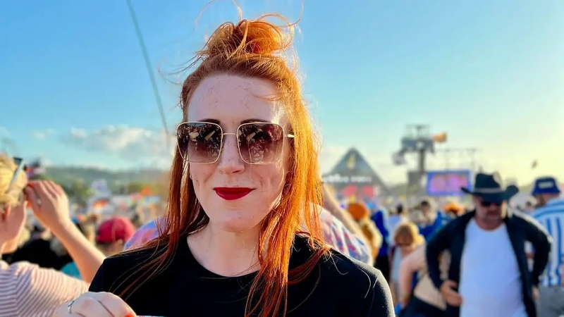 Katharine Hubbard at the Pyramid Stage at Glastonbury Festival 2023 (Katharine Hubbard/PA)