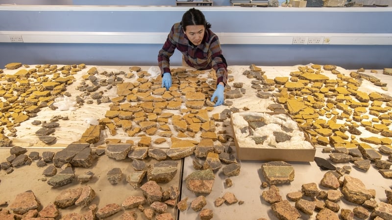 Senior building material specialist Han Li spent three months laying out the fragments