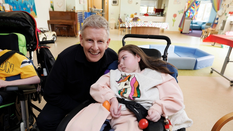 Patrick Kielty with Alex Donnelly at a recent visit to Laura Lynn an RTÉ Toy Show Appeal grantee.